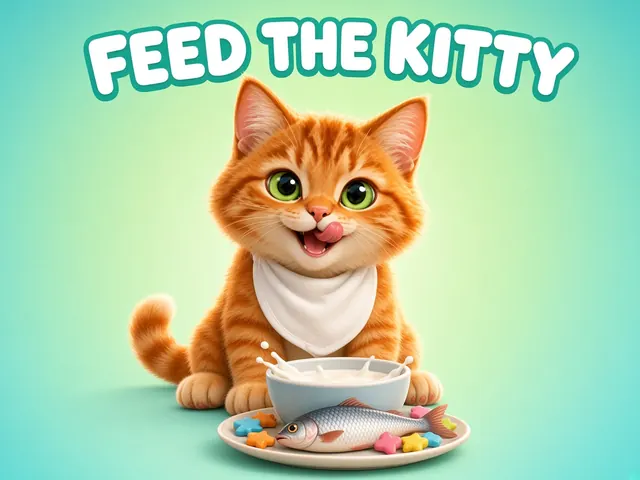 Feed the Kitty cover: an orange kitten with a bowl of milk and a fish